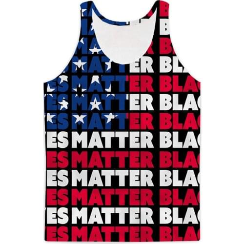 REAL American SIZE ALL BLACK LIVES MATTER Sublimation Print Tank Top