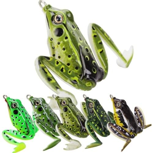 5 Colors 5cm High Frog Lure Fishing Lures Top Water Ray Frog Artificial Minnow Crank Strong Artificial Soft Bait