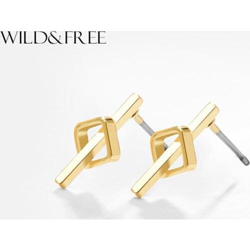 2017 New Geometric Small Stud Earrings for Women High Quality Gold Silver Color Minimalist Charm Earrings Jewelry Brinco