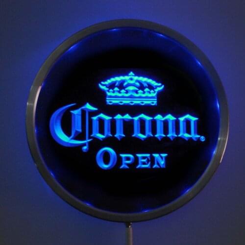 Rs-a0114 Corona OPEN LED Neon Light Round Signss 25cm/ 10 Inch - Bar Signs with RGB Multi-Color Remote Wireless Control Function