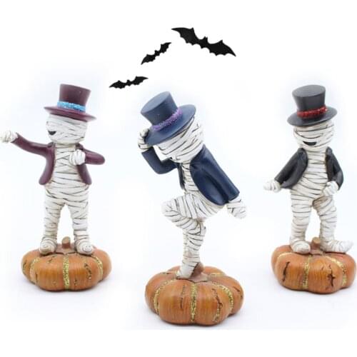 Dancing Doll Mummy Statue Mantel Pumpkin Office Figurines Bedroom Cabinet Figures Halloween Table Centperieces Decor Uniesx Gift