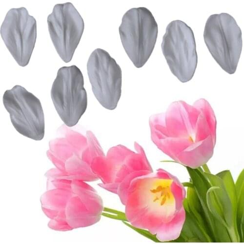 Tulip Petals Moulds Fondant Cakes Decorating Tools Silicone Molds Sugarcrafts Chocolate Baking Tools For Cakes Gumpaste Form