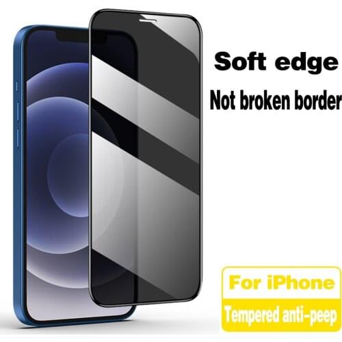 3PCS Full Cover Anti-Spy Screen Protector, Suitable iPhone 12 X XR XS Max Privacy Glass Apple 11 Pro 7 8 6 S Plus Tempered Glass