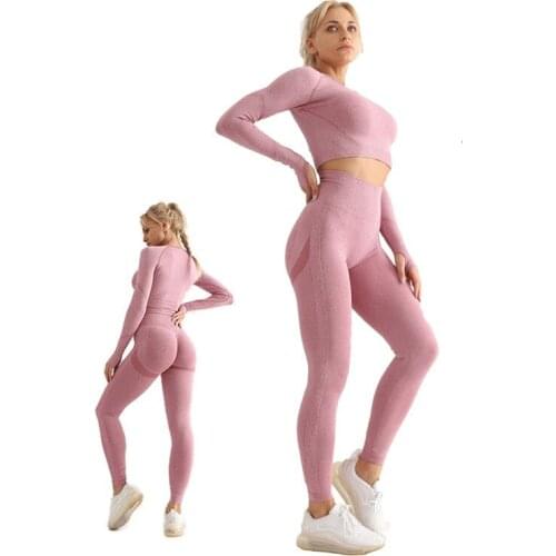 Women Sportswear Sports Yoga Clothing Set Sports Suit Outfit Fitness Set Athletic Wear Gym Seamless Workout Clothes For Women