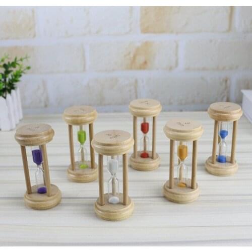 1/2/3 Minutes Random Color Wooden Hourglass Sandglass Sand Clock Home Decoration Free Shipping WB303