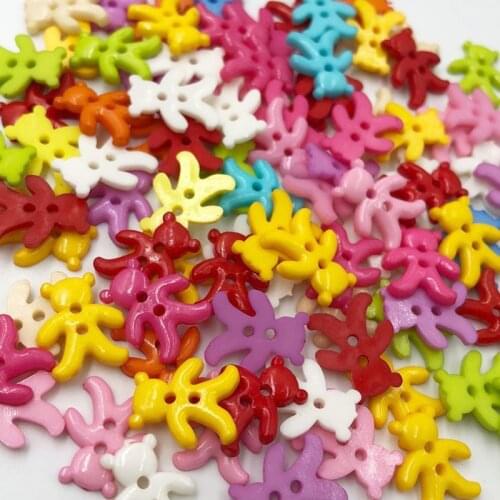 100 pcs Baby Bear Plastic Buttons 2 Holes Sewing Craft 16mm PT110