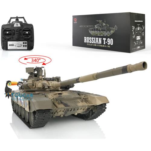 2.4Ghz Heng Long 1/16 7.0 Plastic Russia T90 RTR RC Tank 3938 W/ 360° Turret TH17843-SMT4