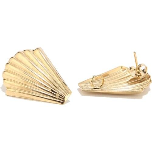 20pcs Stainless Steel Gold Shell Earrings For Women Gold Silver Color Metal Statement Earring Drop Earring DIY Jewelry
