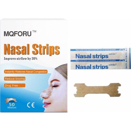 50 Pieces Better Breath Nasal Strips Anti-snoring Nasal Strips Right Nasal Strips Massage Improve Sleep Health Care Product
