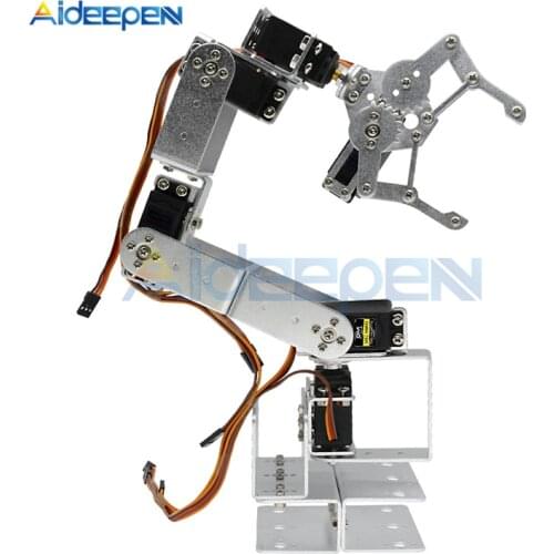 1Set ROT3U 6DOF Aluminium Manipulator Robot Arm Mechanical Robotic Clamp Claw Toys Mechanical Grab Manipulator For Arduino