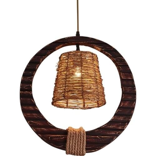 Bamboo pendant lights rattan personality rope restaurant net cafe retro decorations clothing store bar pendant lamps ZA
