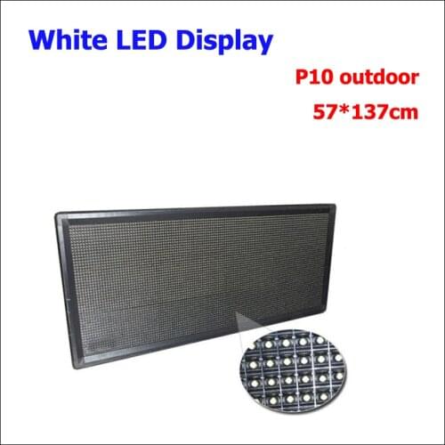 White Color Outdoor 57x137cm P10 White LED Display Board High Quality LED Scrolling Display For Advertising Outdoor Waterproof