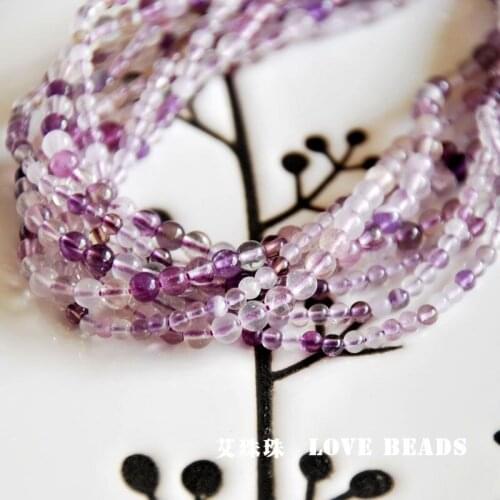 Natural purple fluorite 2mm3mm 15"/38cm seed beads diy jewelry making DIY for women