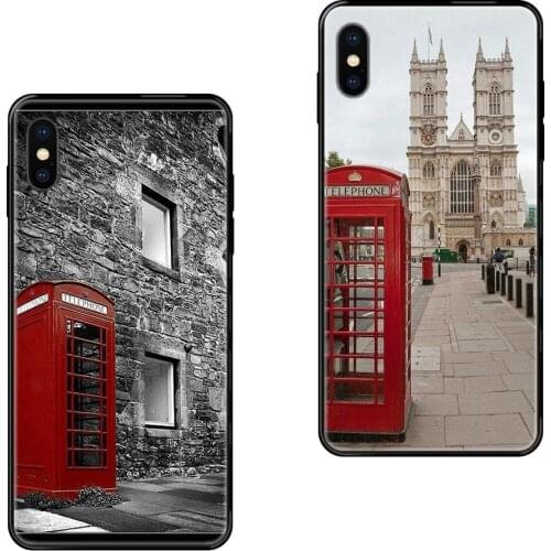 Vintage London Telephone Box Amazing Black Soft TPU Accessories Case For Xiaomi Redmi Note 4 5 5A 6 7 8 8T 9 9S Pro Max