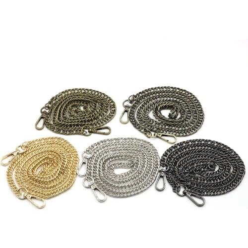 Long Purse Chain Metal Strap Replacement For Handbag Chain Belts Shoulder Bag Handle 120cm Gold Silver Bronze DIY Accessories