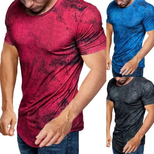 T-Shirt Summer Tie Dye Breathable Quick Dry Top For Men Fitness T-shirt Comfortable And Soft Short-sleeved Top Large Size 3XL