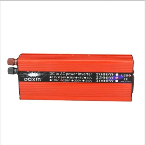 3000W inverter vehicle inverter dual USB red correction wave solar photovoltaic power converter