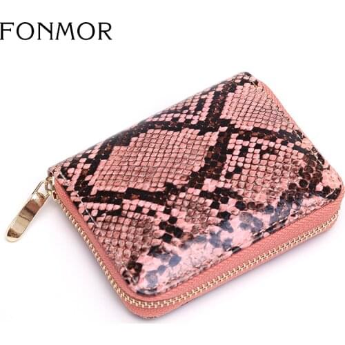 FONMOR Women Wallets Luxury Serpentine Pattern Pu Leather Purses Ladies Card Holder Women Clutch Female Purse Coin Money Wallet