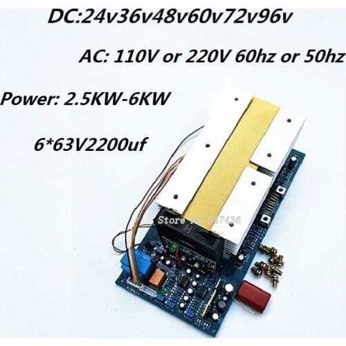 Pure sine wave inverter motherboard 24v 36v 48v 60v 72v 96V 4-8kva 16 tubes 110V/220V power frequency driver board foot power