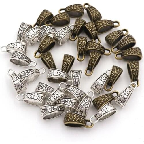 10pcs 10*8mm Vintage Bronze Silver Metal Big Hole Necklace Bracelet Connectors For Jewelry Making Finding Diy Accessories