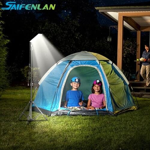 Multifunction Portable LED Outdoor Light Camping Lantern Adjustable Tripod Stand Pole BBQ Lamp USB Work Light
