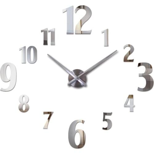 New wall clock acrylic mirror clocks reloj de pared quartz watch horloge home living room modern vintage diy 3d stickers