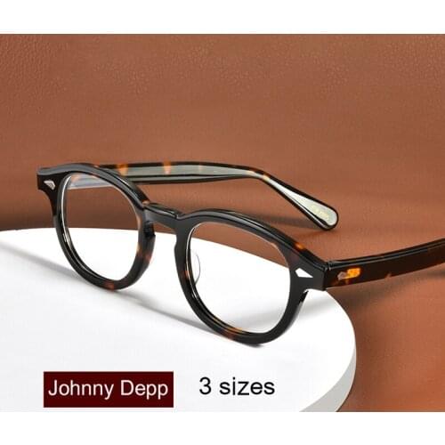Glasses Men Johnny Depp Eyeglasses Women Computer Goggles Transparent Lens Brand Design Vintage Acetate Frame Male Business