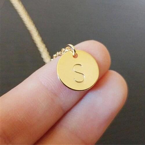 Personalized Engraved Charms Name Necklace Stainless Steel Gold Colors Circle Pendant Necklaces Tags For Couples Jewelry Custom