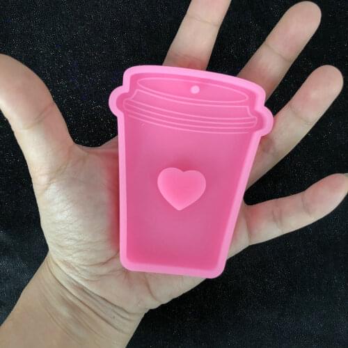 Milk Tea Cup Pendant Glossy Mold Resin Epoxy Keychain Making Tools Diy Jewelry Accessories Charms Silicone Molds