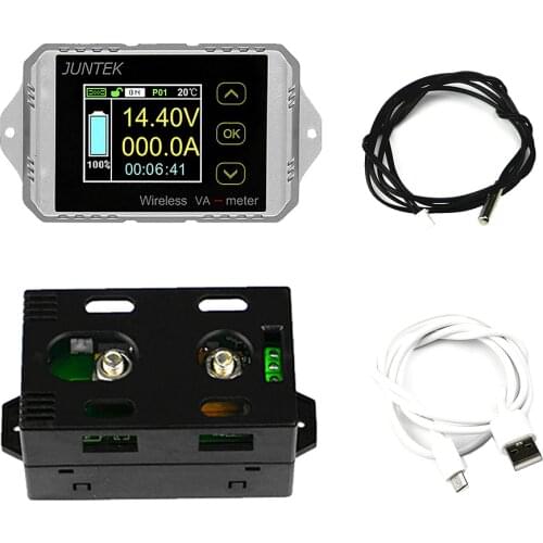 DC 120V 100A 200A 300A Wireless ammeter Voltage KWh Watt Meter Car Battery coulometer Capacity tester Power monitoring