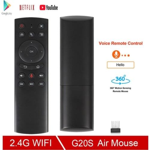 Wireless Air Mouse Voice Control 2.4G G20S Keyboard Sensing Mini Remote Control For Android TV Box PC Youtube Fly Air Mouse