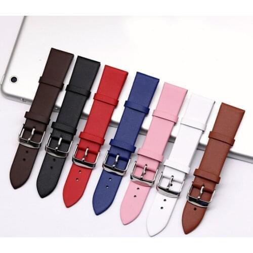 Brown Watch Band Genuine Leather Straps 12/14/16/18/20/22/24mm Universal Watch Wrist Belt For DW Huawei iPhone Watch Accessories