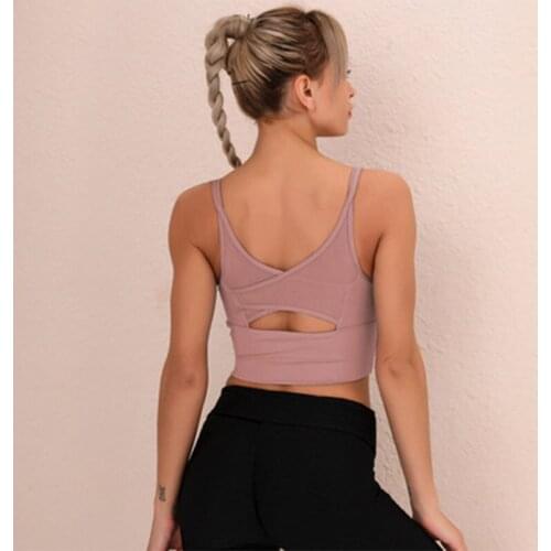 SALSPOR Women Yoga Bra Fitness High Impact Quick Dry Brassiere Joggings Sports Workout Bodybuilding Gym Back Cross Underwear