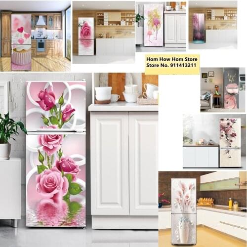 Peel & Stick DIY Wallpaper PVC Fridge Door Cover Sticker Waterproof Wall Decoration Poster Home Decor Art Mural