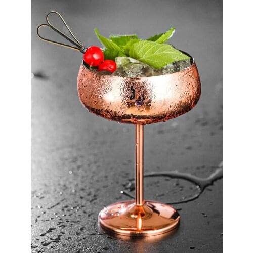 Wide Mouth Cocktail Goblet Stainless Steel Wide Dish Goble Metal Cocktail Bar Restaurant Champagne Cup Goblet