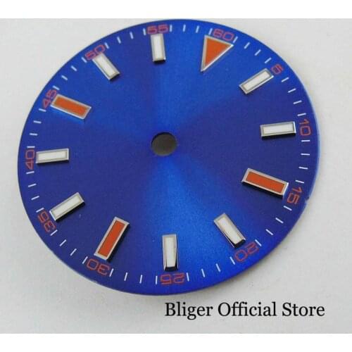 Blue 29mm Watch Dial Watch Face Plate Fit for MIYOTA Movement Automatic Mens Watch