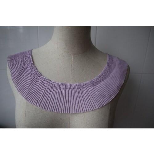 Light purple pleat ruffled chiffon trim, lavendar 6 cm wide pleated chiffon trim for sewing accessories multi colors