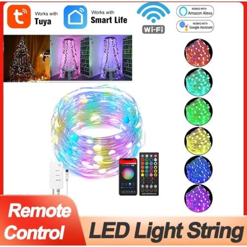 LED String Lights Christmas Decoration RGB Fairy String Lights WIFI Bluetooth Remote Control Alexa Google Home Tuya Smart Life