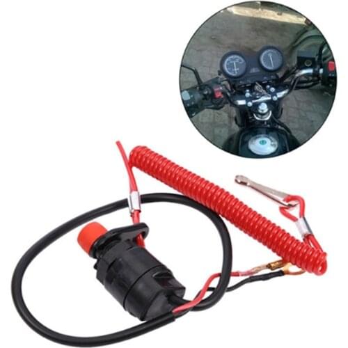Universal Motorcycle Emergency Cut-off Flameout Trainer Switch Outboard Engine Motor Stop Switch Safety Tether Cord Lanyard