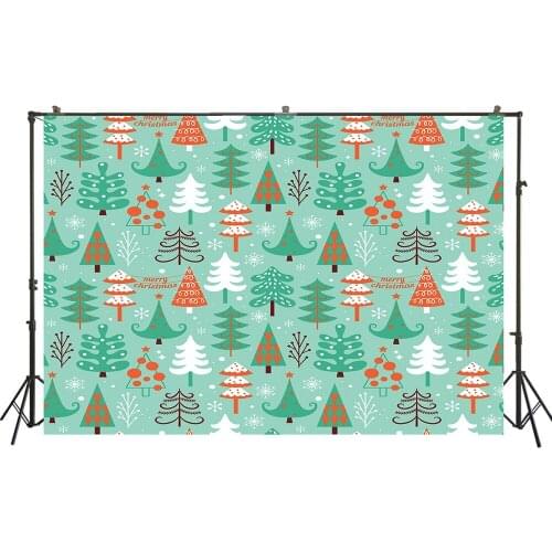 HUAYI Photography Backdrop Vintage Christmas Trees Pattern Photo Background Newborns Baby Child Studio Photography Drops W-3655