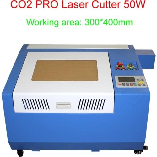 High performance CO2 laser cutting machine 3040 50w PRO laser printing machine with rotary axis and off-line control system