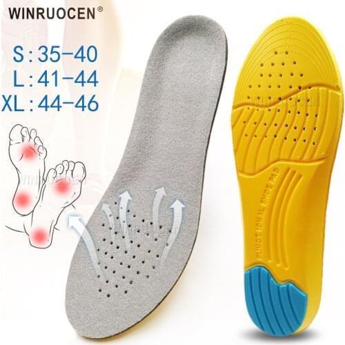 WINRUOCEN Plus size Sports Elastic memory Foam Mezzanine Insoles and Shoe Inserts for Women and Men Inserts Breathable shoes Pad
