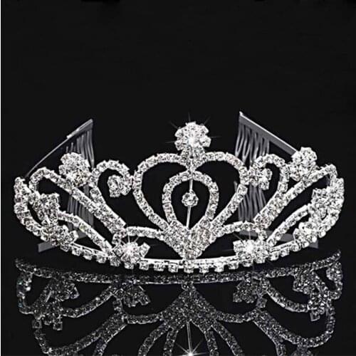 Hot Fashion Bridal Tiara Crown Luxury Princess Wedding Party Hair Jewelry Women Girl Heart Crystal Prom Headband Wholesale