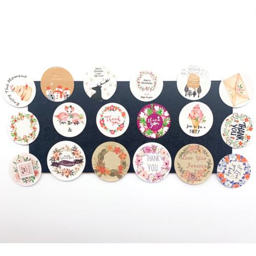 1200pcs/lot Self-adhesive Garland Thank You Colorful Flower Design Gift Box Decor Labels Stickers For Gifts Diary Stickers