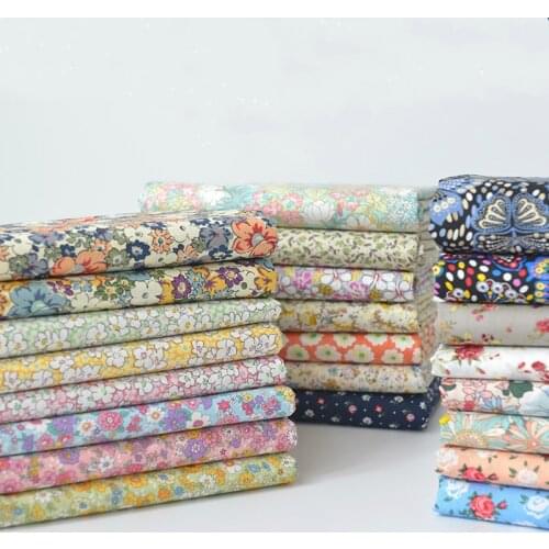 145x50cm Pastoral Floral Summer Poplin Cotton Fabric DIY Childrens Wear Cloth Make Bedding Quilt Decoration Home 160