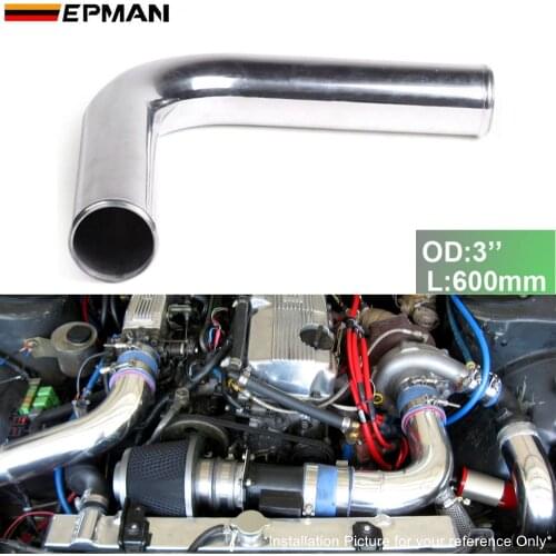2pcs/unit 76mm 3" 90 Degree Aluminum Turbo Intercooler Pipe Tube piping L:600mm For BMW E46 M3/330/328/325 EP-UP90-600-76