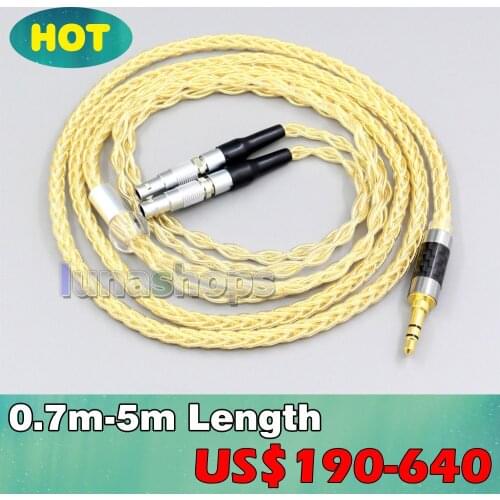 8 Cores 99.99% Pure Silver + Gold Plated Earphone Cable For Ultrasone Veritas Jubilee 25E 15 Edition ED 8EX ED15 LN006494