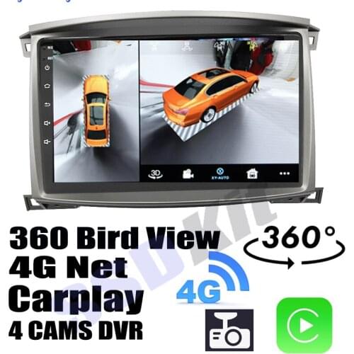 Car Audio Navigation GPS Stereo Media Carplay DVR 360 Birdview Around 4G Android System For TOYTOA Land Cruiser Roraima LC100