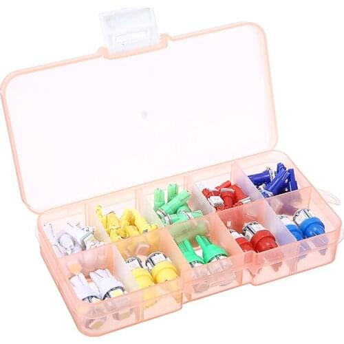 Car Light Source 70pcs/Set T5+T10 LED Car Instrument Panel Cluster Dash Indicator Light Bulb Kit 5 Colors for Corner Parking