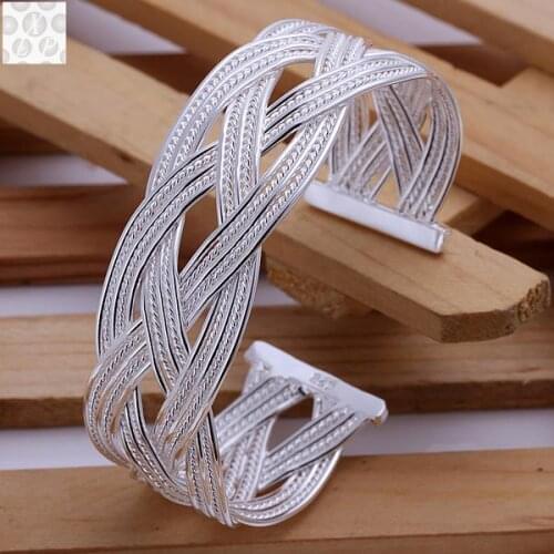 B033 Free Shipping! SGS Test Past Latest Trendy Classic Silver color plated jewelry Hot sell Bangle Wholesale Price